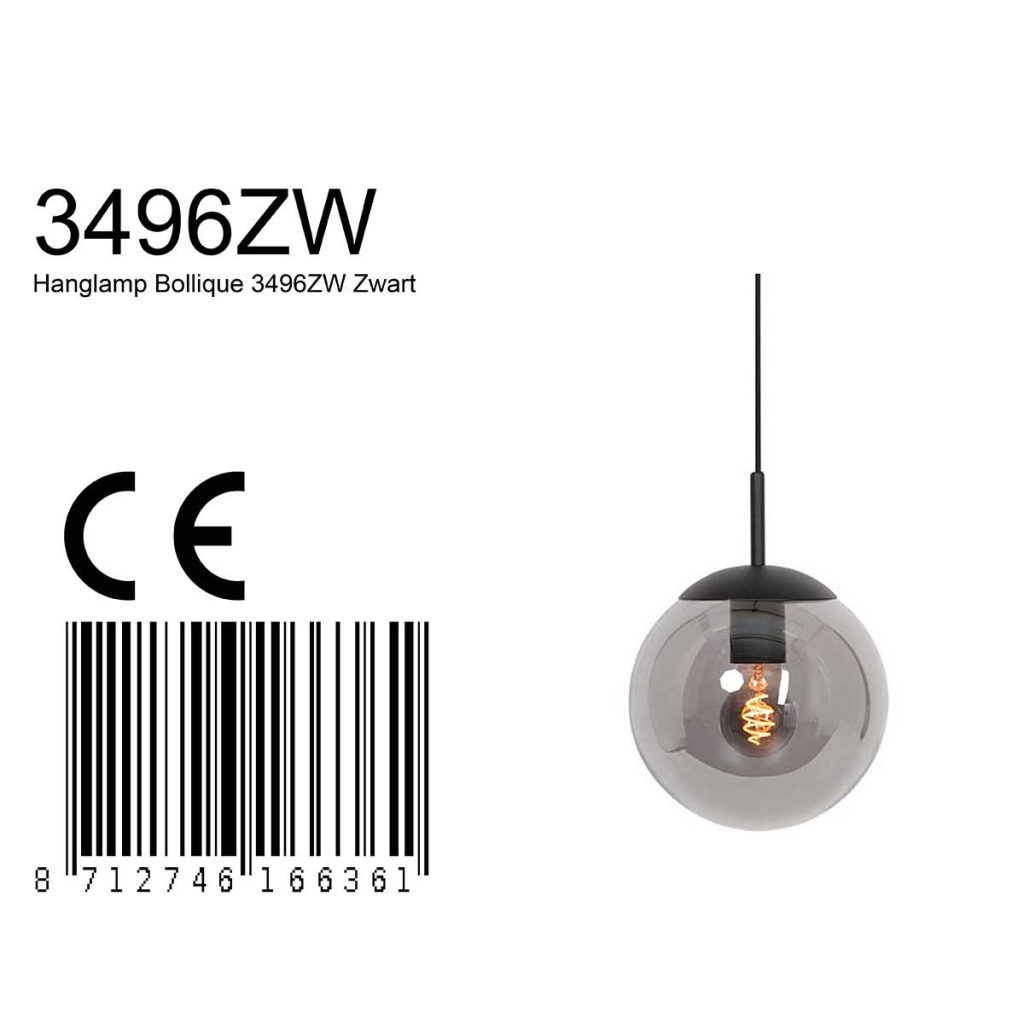 Hanglamp Bollique 20cm 3496ZW Zwart Steinhauer Bollique - Afbeelding 7
