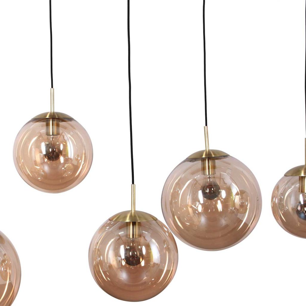 Klassieke amberkleurige glazen hanglamp Steinhauer Bollique led - Afbeelding 11