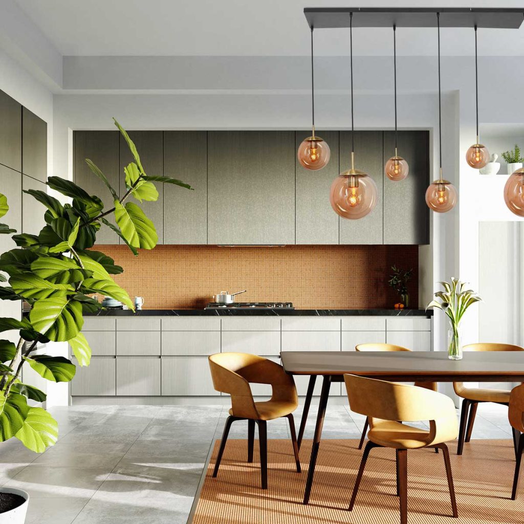 Klassieke amberkleurige glazen hanglamp Steinhauer Bollique led - Afbeelding 3
