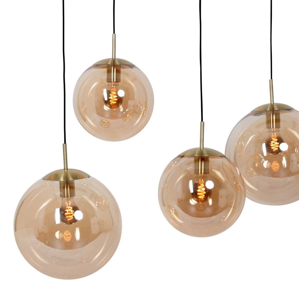 Klassieke amberkleurige glazen hanglamp Steinhauer Bollique led - Afbeelding 5