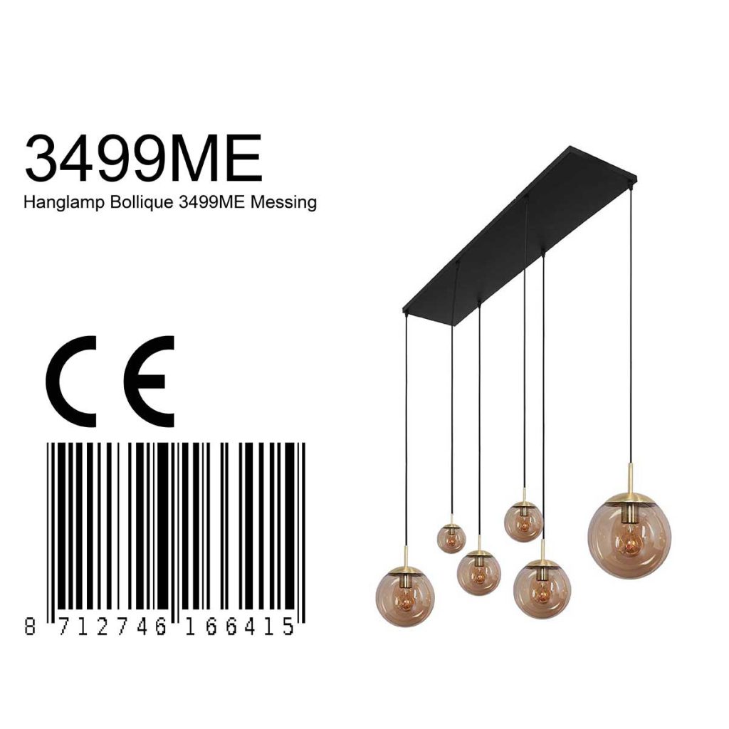 Klassieke amberkleurige glazen hanglamp Steinhauer Bollique led - Afbeelding 8