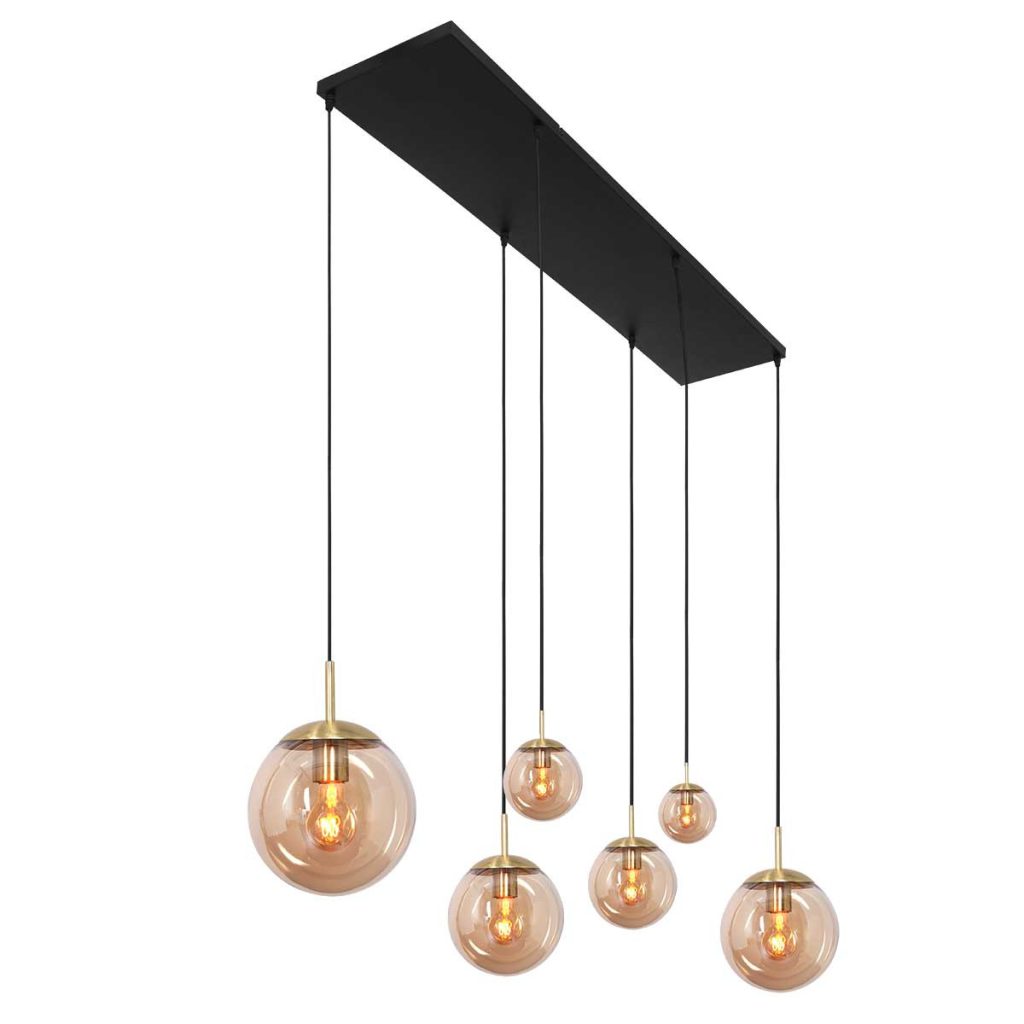 Klassieke amberkleurige glazen hanglamp Steinhauer Bollique led - Afbeelding 10