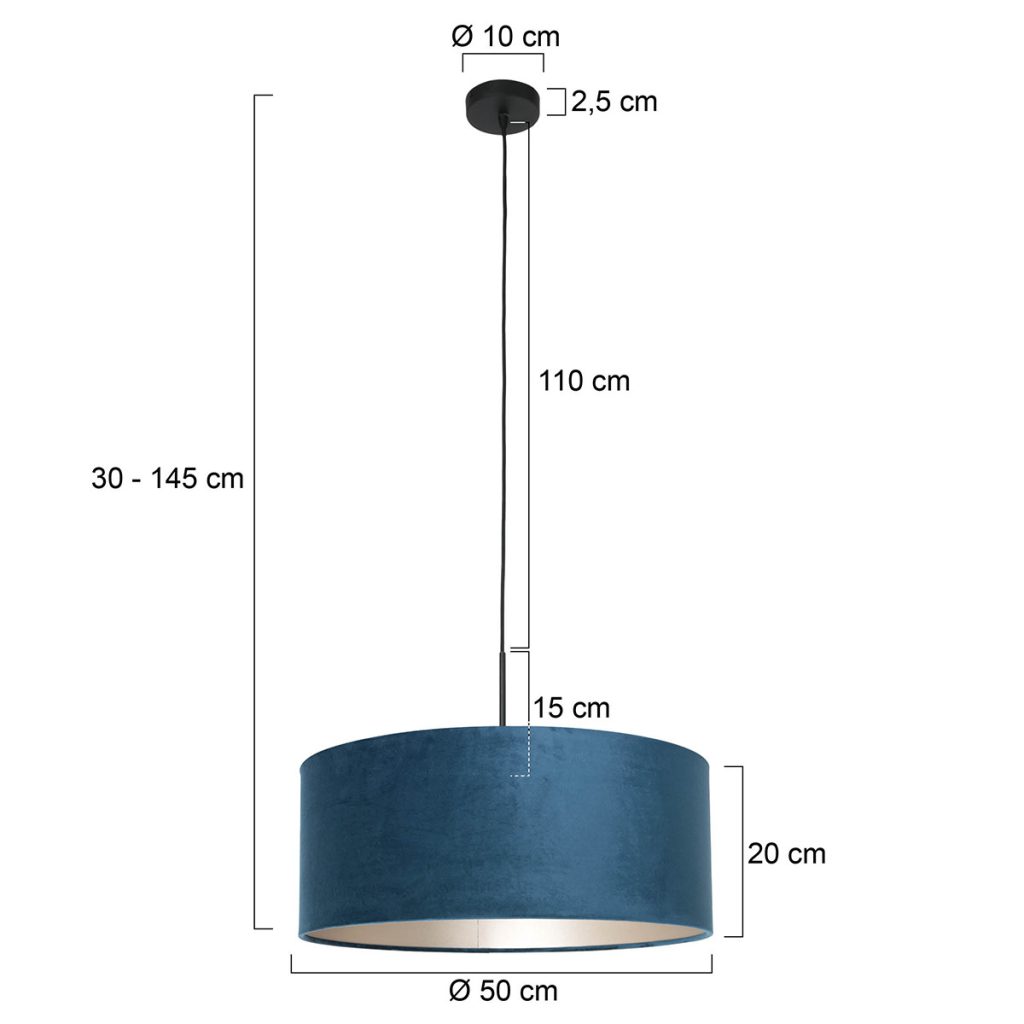 Hanglamp met blauwe kap Steinhauer Sparkled light - Afbeelding 6