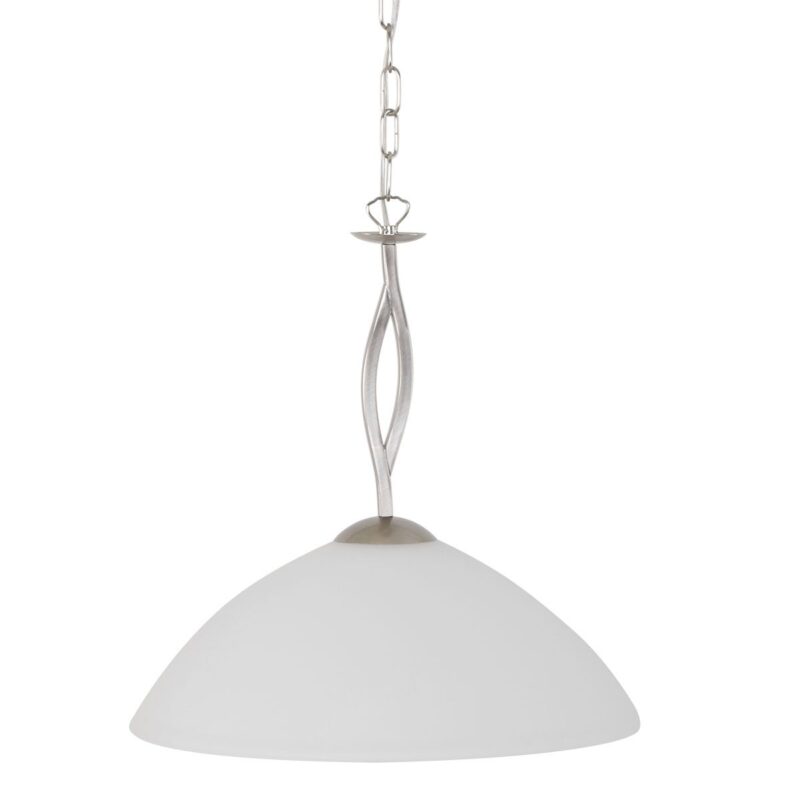 Klassieke stalen hanglamp melkglas kap Steinhauer Capri - Afbeelding 10