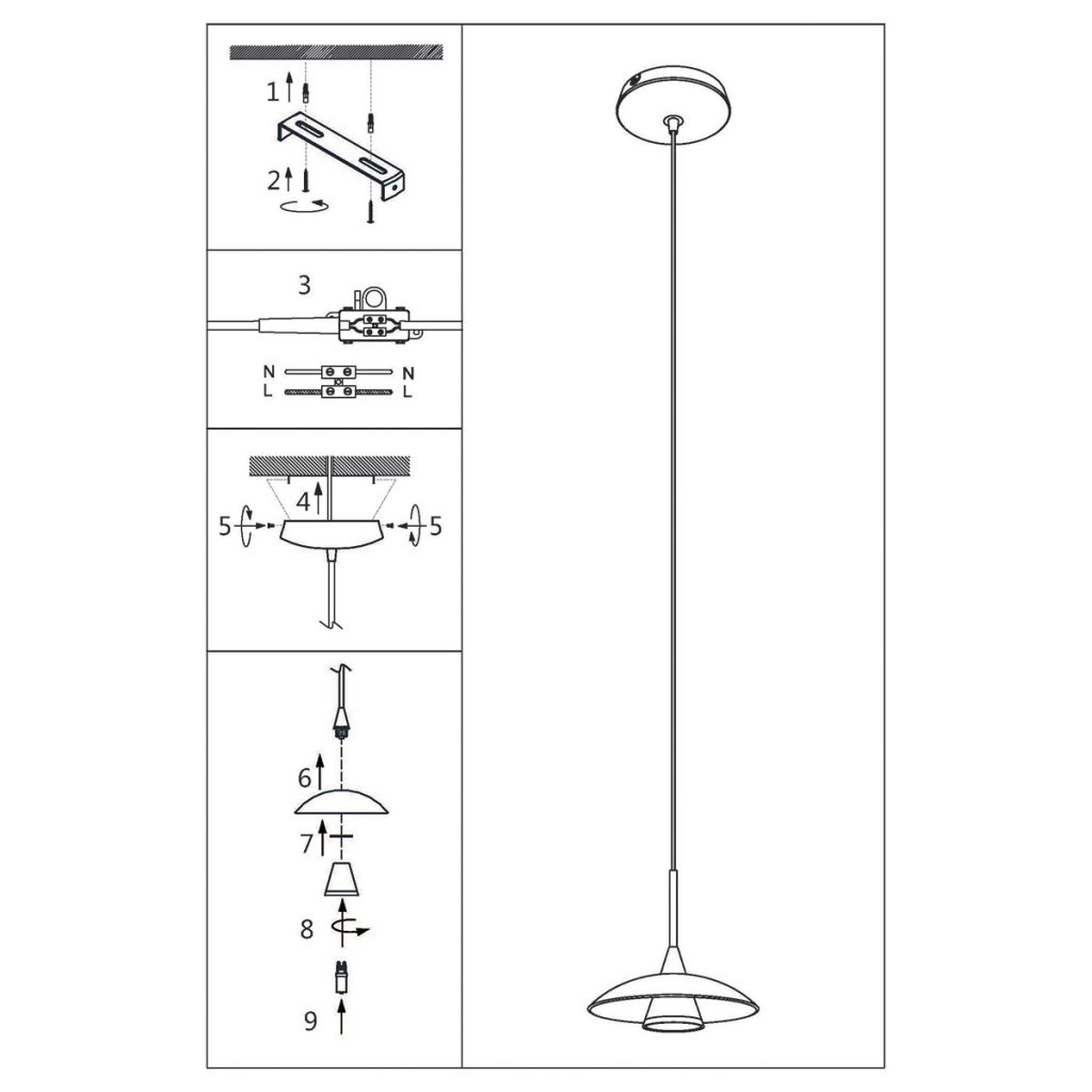Hanglamp met glazen schotel Steinhauer Tallerken - Afbeelding 10