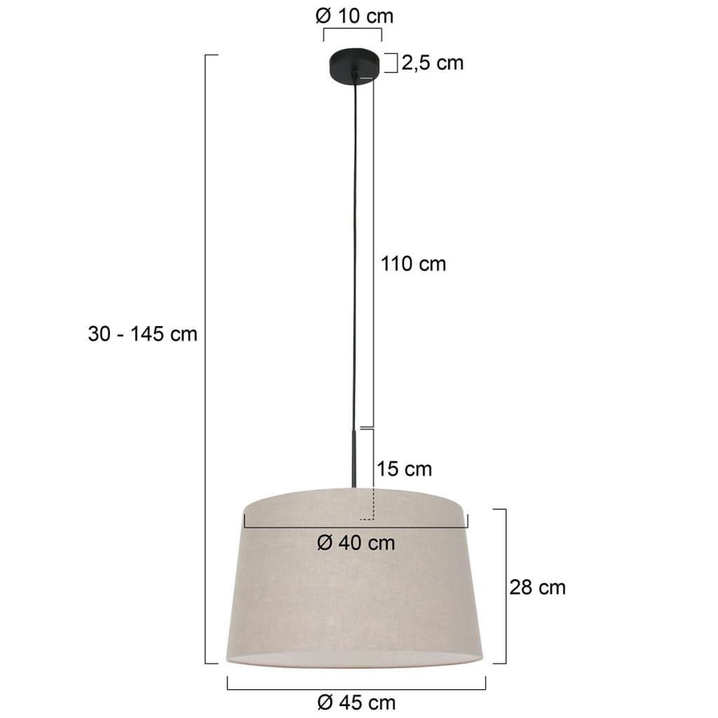 Hanglamp met linnen taupe kap Steinhauer Sparkled light - Afbeelding 6