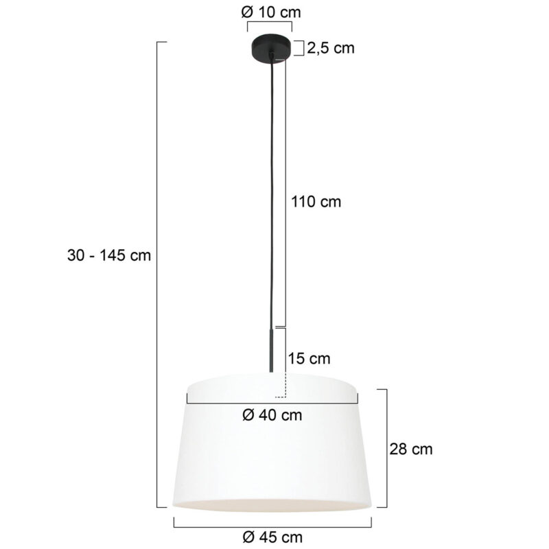 Hanglamp met linnen witte kap Steinhauer Sparkled light - Afbeelding 6