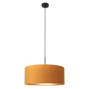 hanglamp-met-okergele-velvet-kap-steinhauer-sparkled-light-8158zw-1