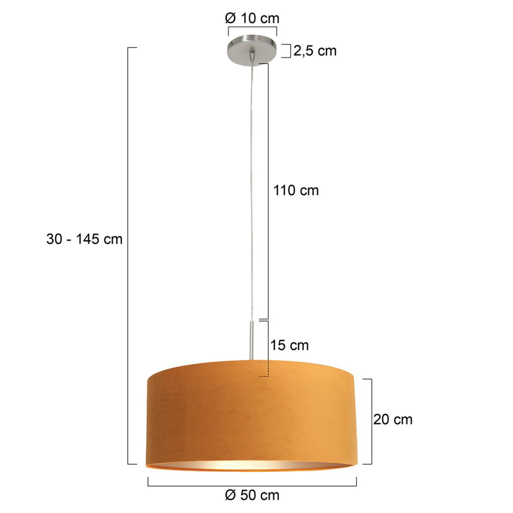 Hanglamp met rond okergele kap Steinhauer Sparkled light - Afbeelding 6