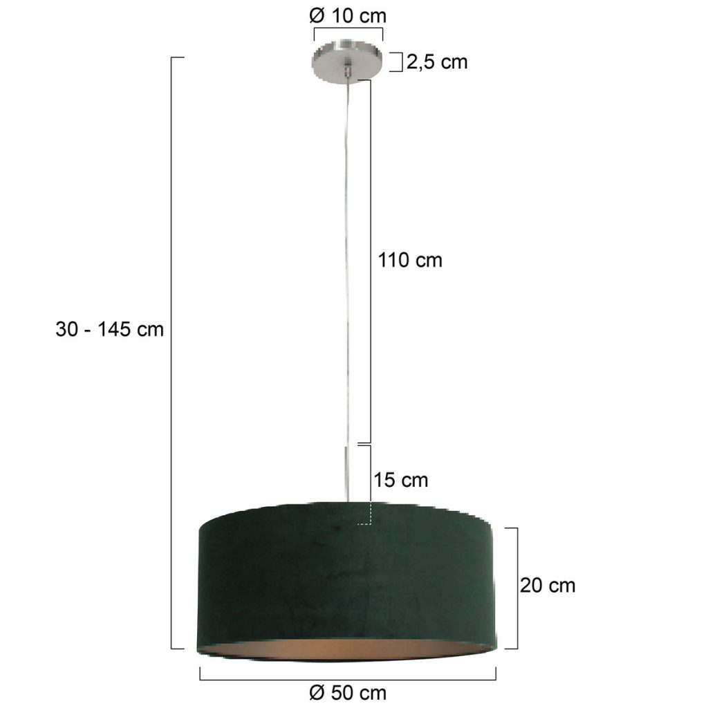 Hanglamp met ronde groene kap Steinhauer Sparkled light - Afbeelding 6