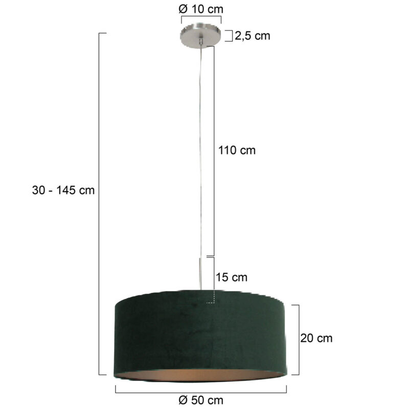 Hanglamp met ronde groene kap Steinhauer Sparkled light - Afbeelding 6