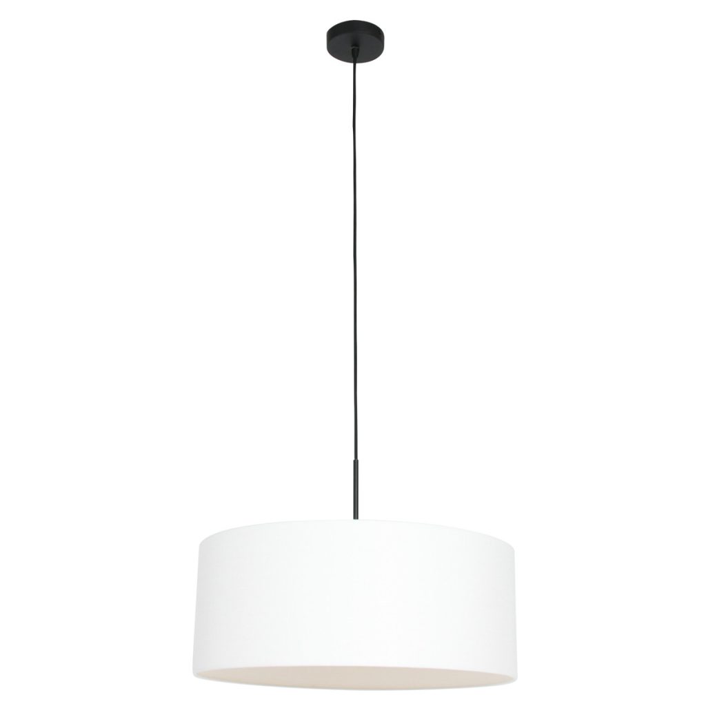 Hanglamp met ronde witte linnen kap Steinhauer Sparkled light - Afbeelding 2