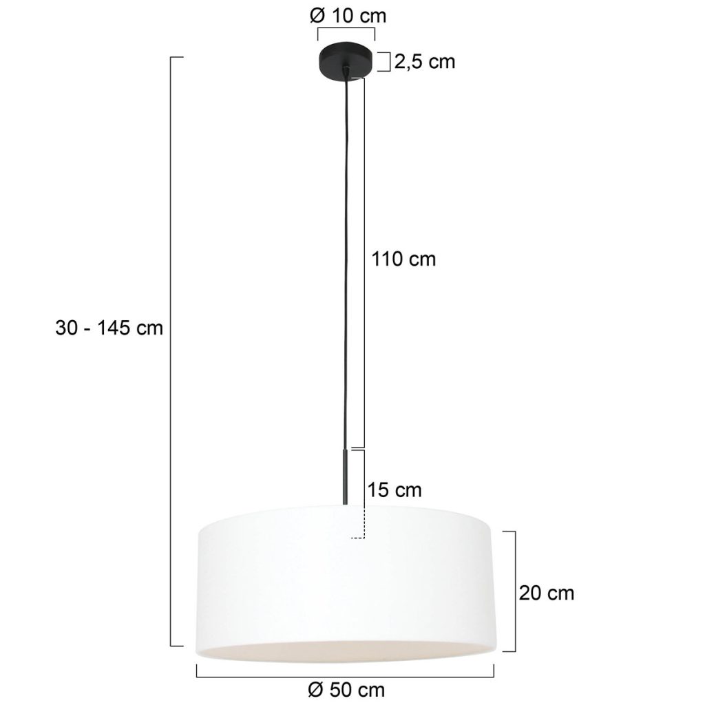 Hanglamp met ronde witte linnen kap Steinhauer Sparkled light - Afbeelding 6