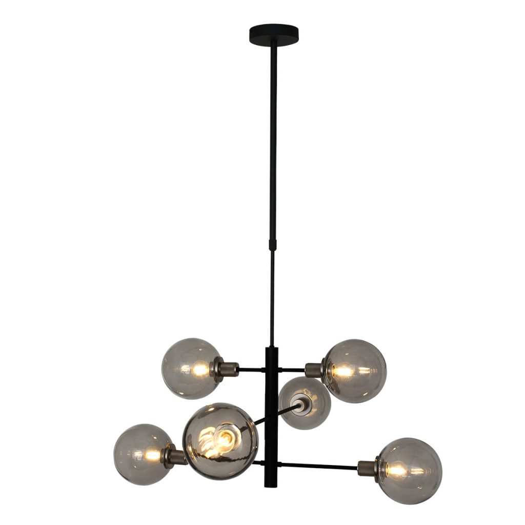 Hanglamp met rookglazen bollen Steinhauer Constellation - Afbeelding 13