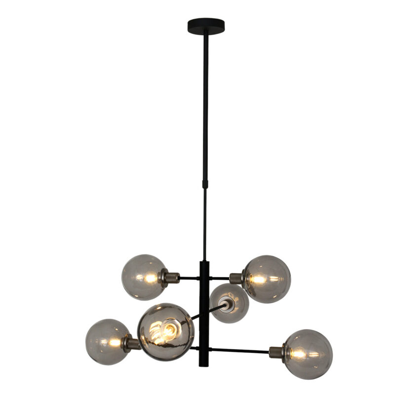 Hanglamp met rookglazen bollen Steinhauer Constellation - Afbeelding 13