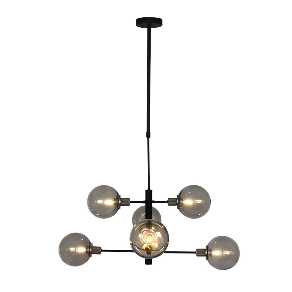 Hanglamp met rookglazen bollen Steinhauer Constellation - Afbeelding 14