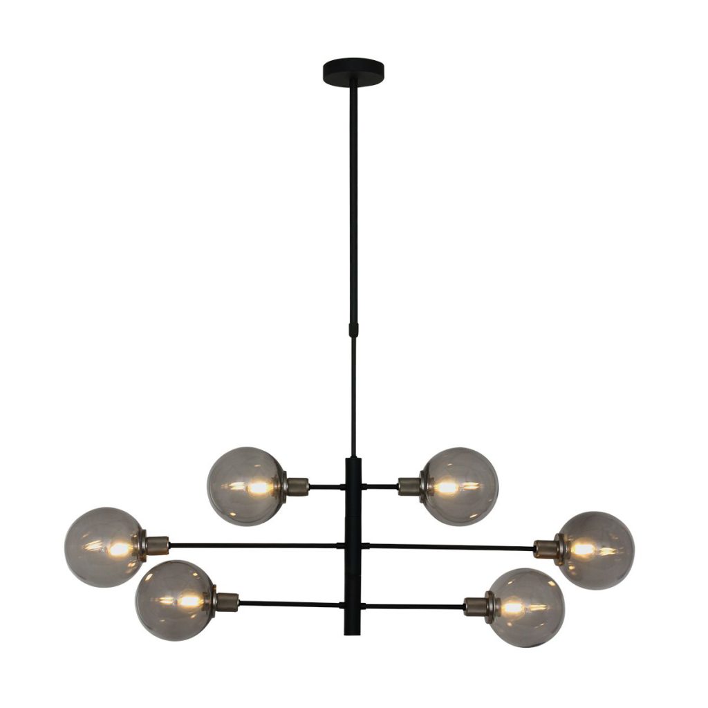 Hanglamp met rookglazen bollen Steinhauer Constellation - Afbeelding 2