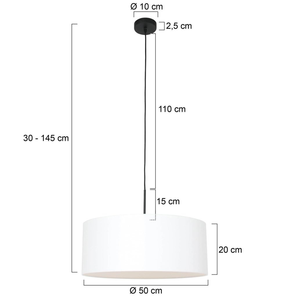 Hanglamp met witte chitzo kap Steinhauer Sparkled light - Afbeelding 7