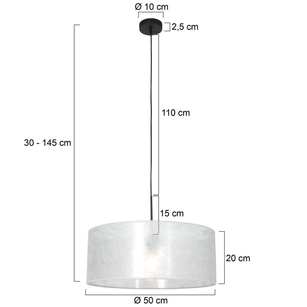Hanglamp met zilveren sizoflor kap Steinhauer Sparkled light - Afbeelding 6