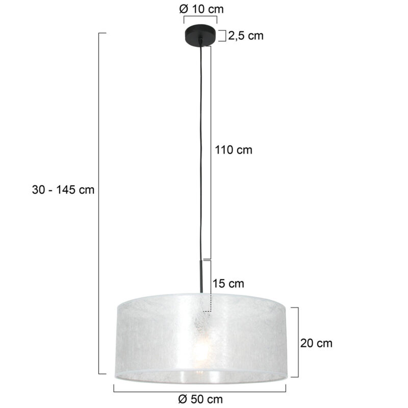 Hanglamp met zilveren sizoflor kap Steinhauer Sparkled light - Afbeelding 6
