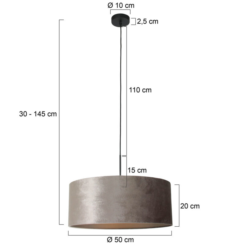 Hanglamp met zilveren velvet kap Steinhauer Sparkled light - Afbeelding 6