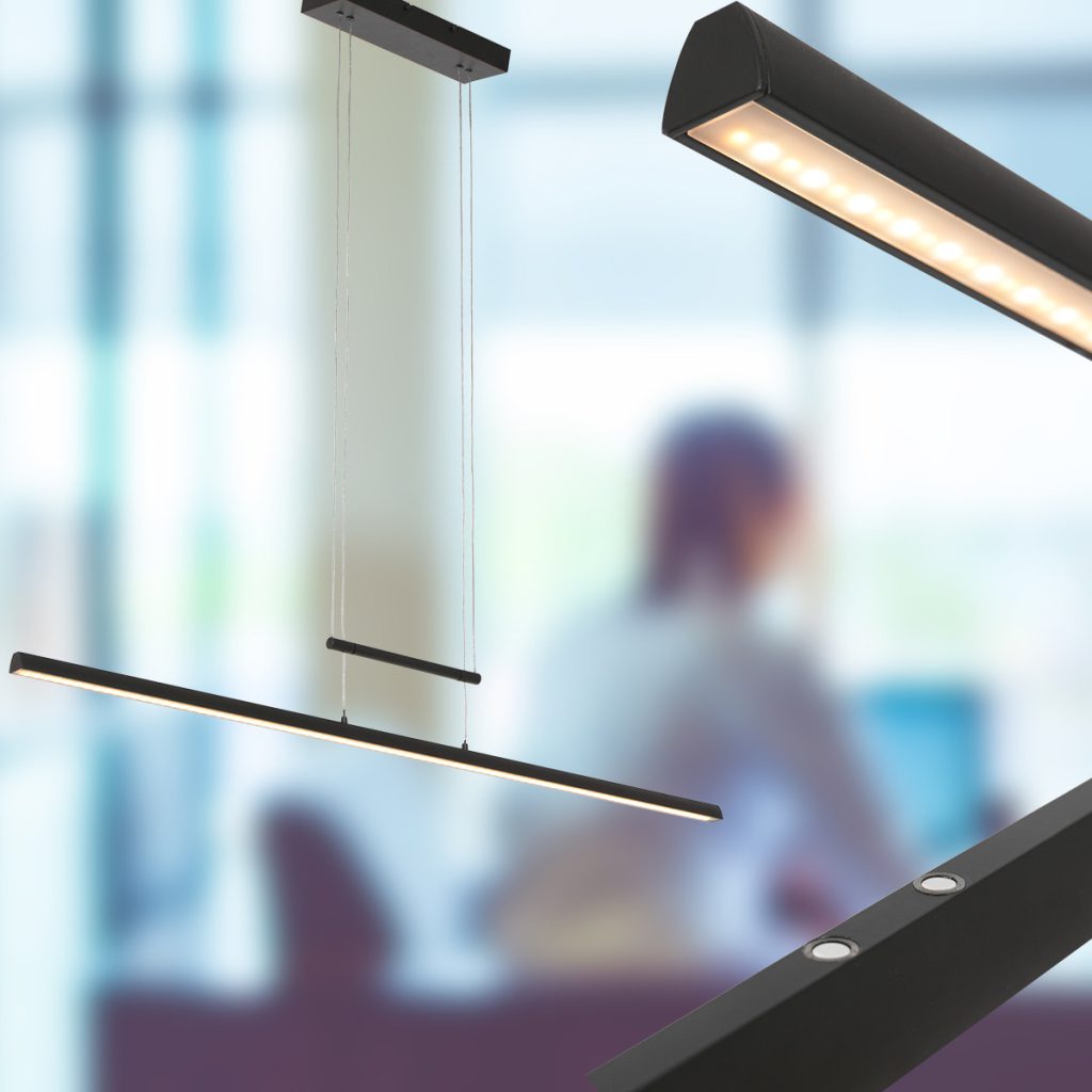 Zwarte minimalistische glasplaat hanglamp  Steinhauer Profilo - Afbeelding 3
