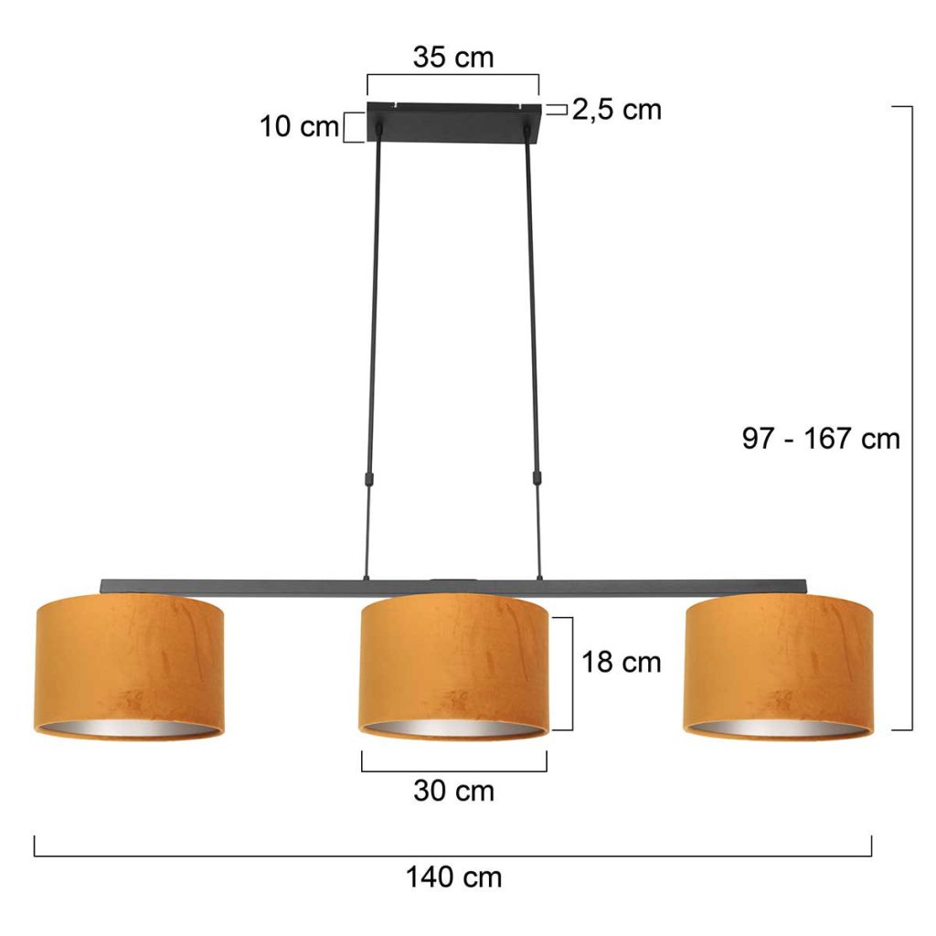 Moderne metalen zwarte hanglamp Steinhauer Stang - Afbeelding 7