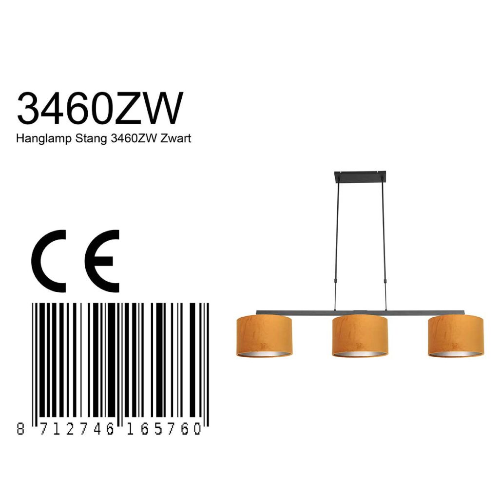 Moderne metalen zwarte hanglamp Steinhauer Stang - Afbeelding 8