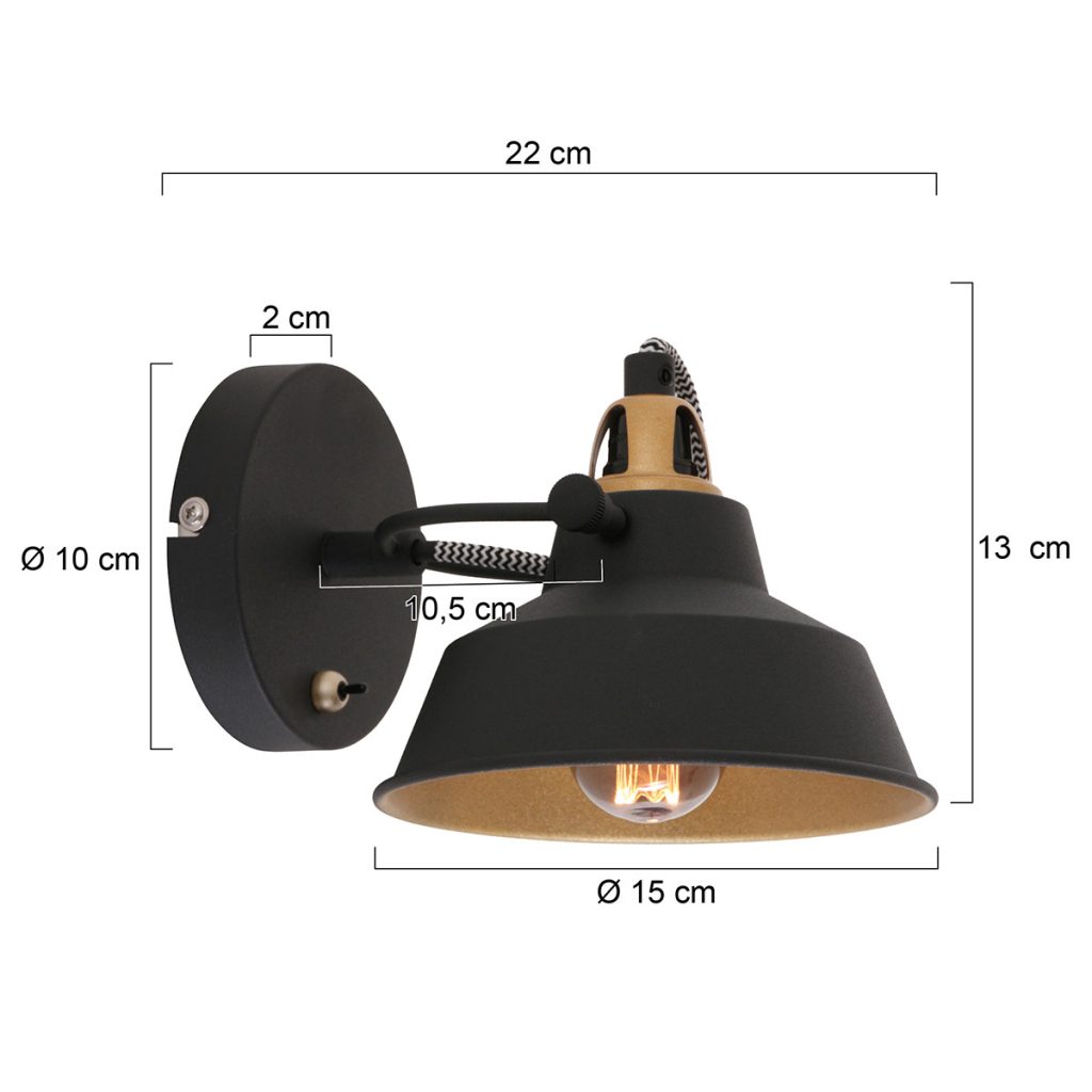mexlite-wandlamp-nove-zwart-metaal-opbouwspot-e14-3326zw-1