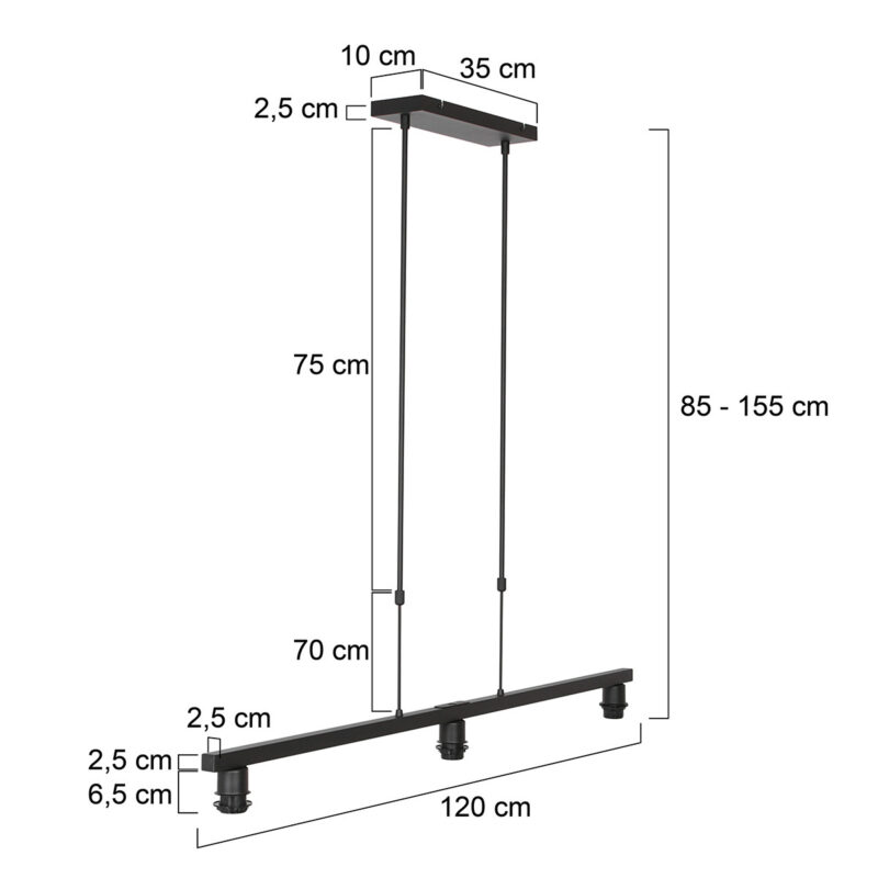 steinhauer-hanglamp-stang-zwart-metaal-lossearmatuur-e27-3457zw-1