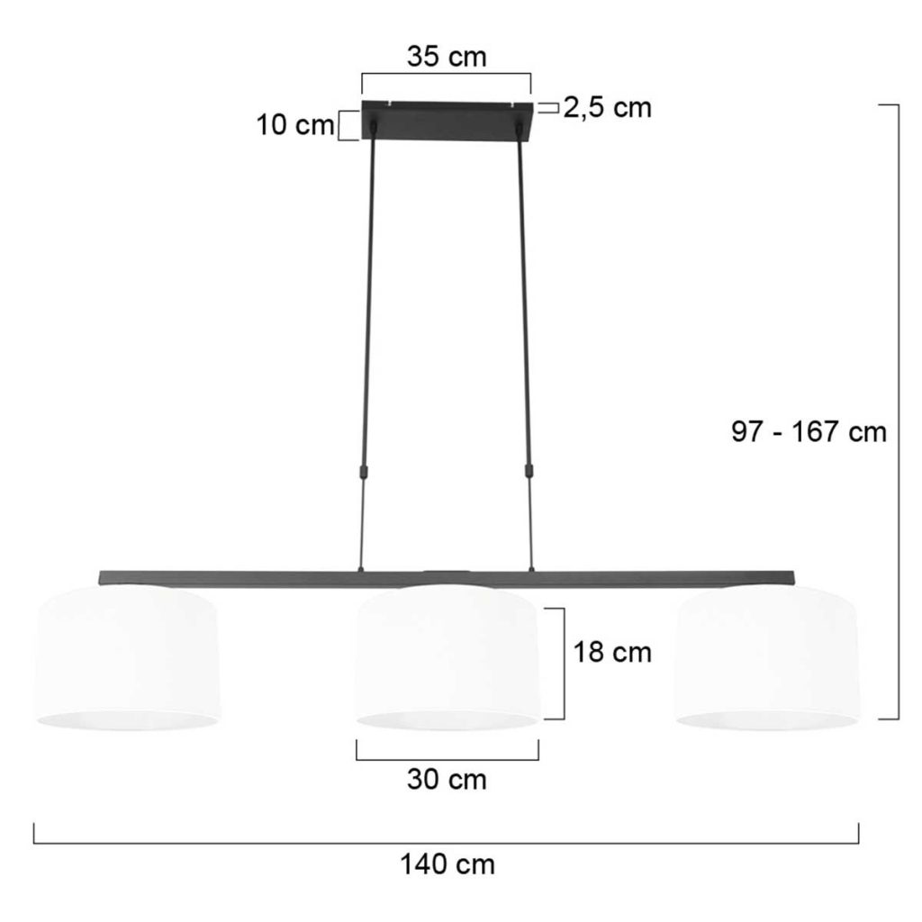 Moderne zwarte hanglamp metaal Steinhauer Stang - Afbeelding 7
