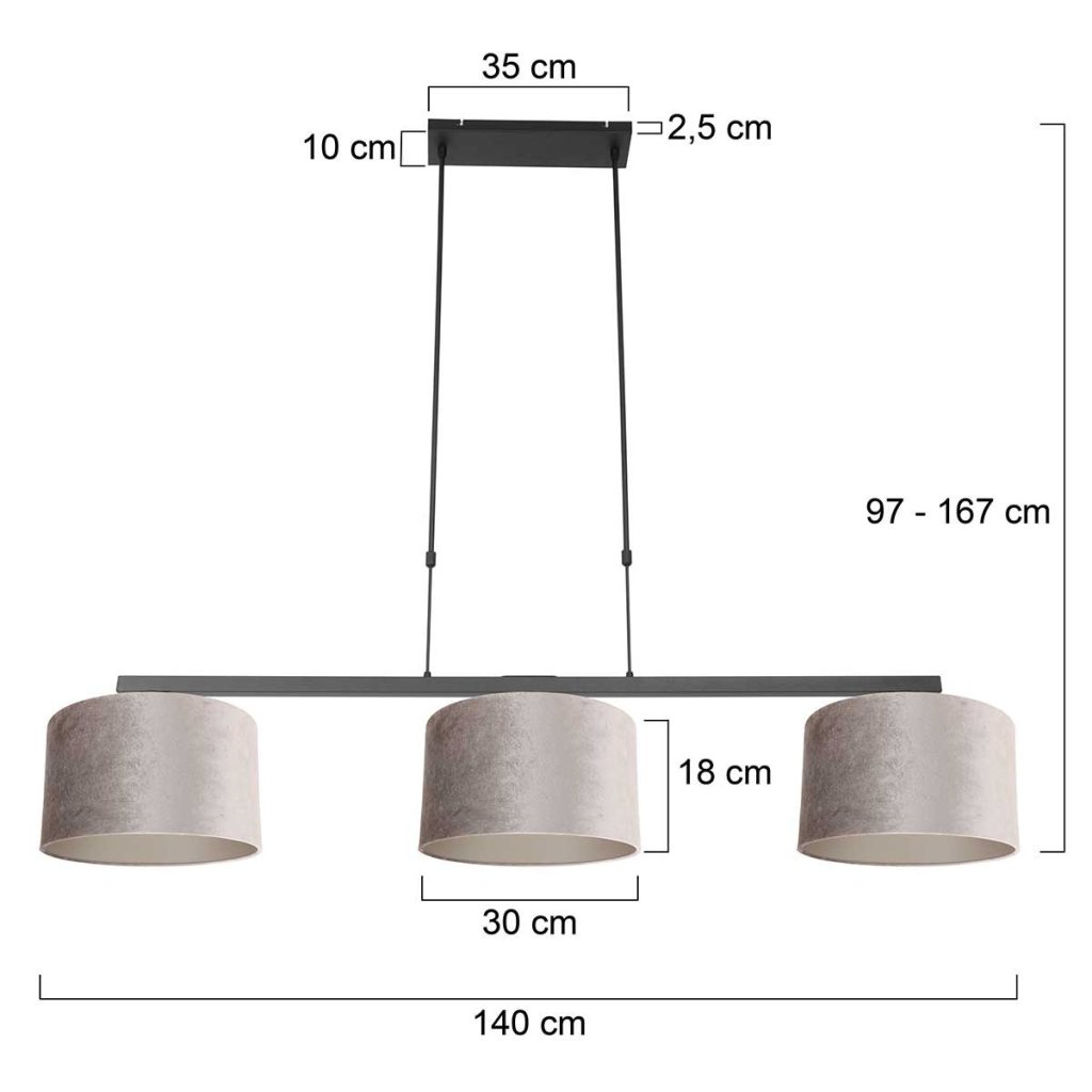 Moderne hanglamp zwart metaal Steinhauer Stang - Afbeelding 7