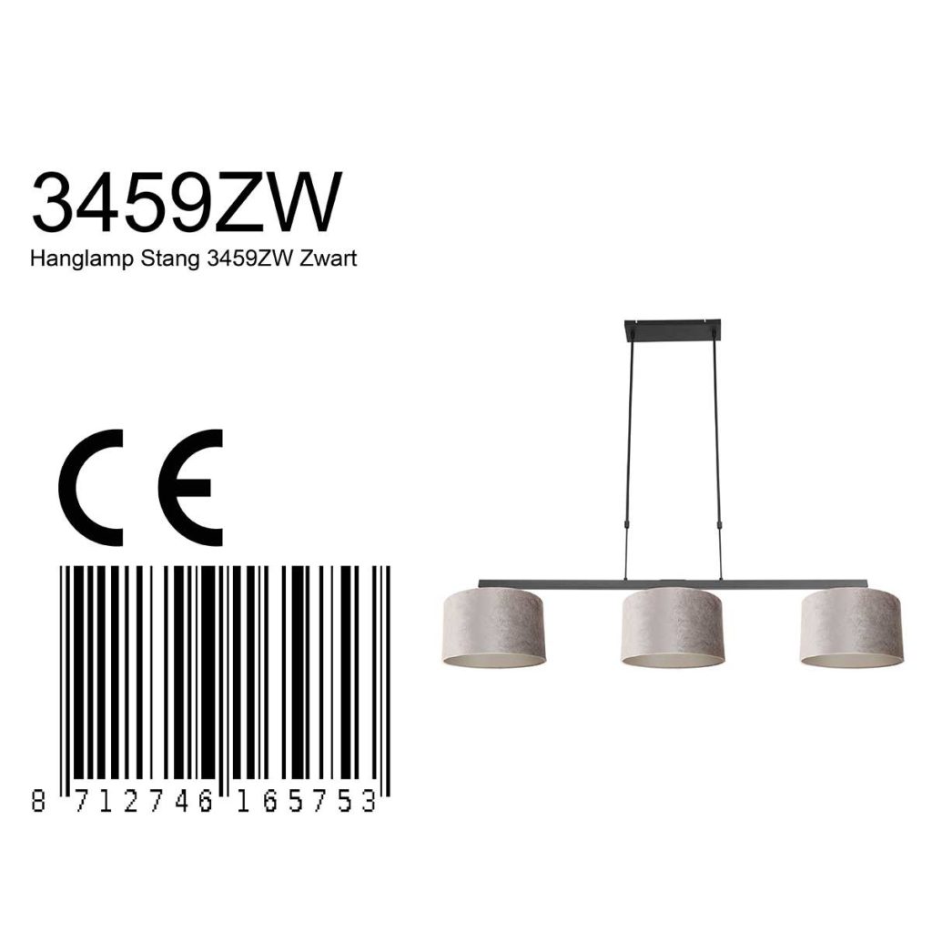 Moderne hanglamp zwart metaal Steinhauer Stang - Afbeelding 8