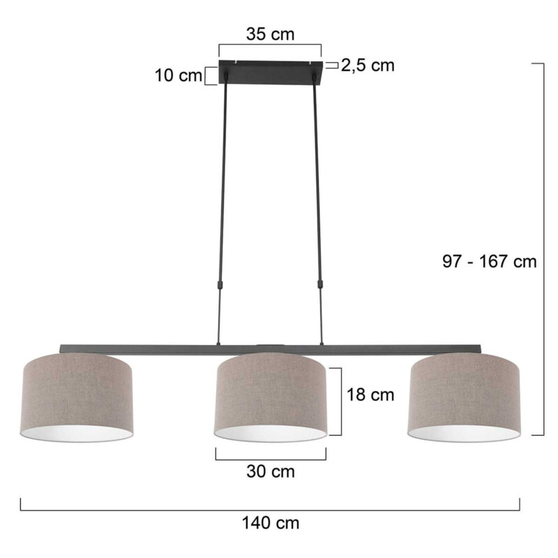 steinhauer-hanglamp-stang-zwart-linnenmetaal-groteeettafellamp-e27-3462zw-1