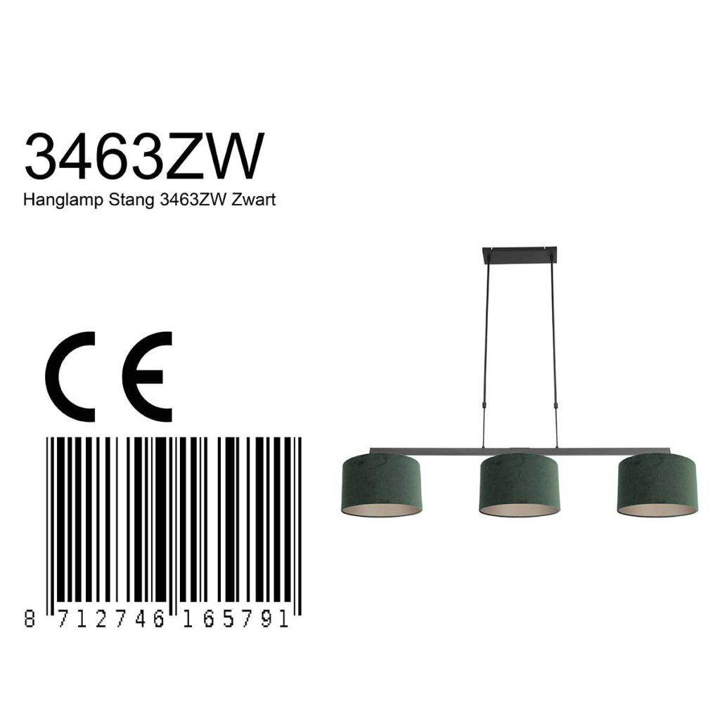 Moderne hanglamp metaal zwart Steinhauer Stang - Afbeelding 8