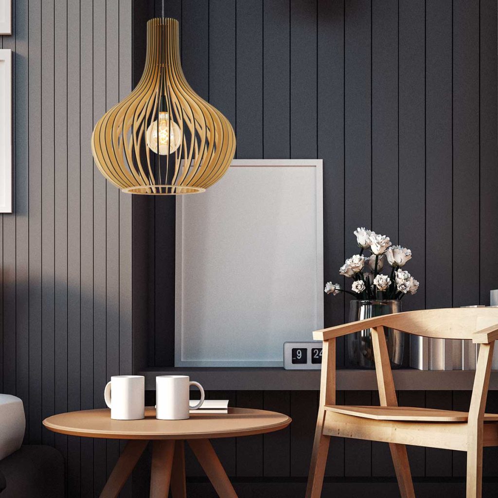 Houten hanglamp met spijlen druppel Steinhauer Smukt - Afbeelding 3