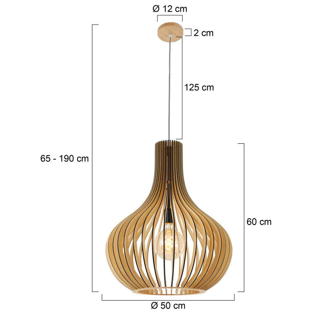 Houten hanglamp met spijlen druppel Steinhauer Smukt - Afbeelding 8
