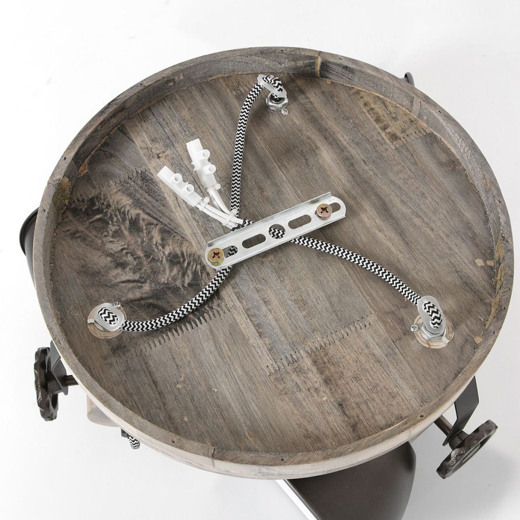 Houten ronde plafondlamp 3 spots Mexlite Gearwood - Afbeelding 15