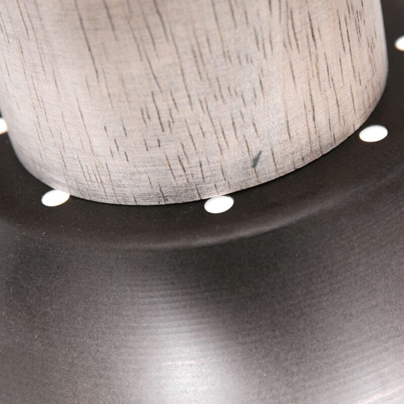 Houten ronde plafondlamp 3 spots Mexlite Gearwood - Afbeelding 5