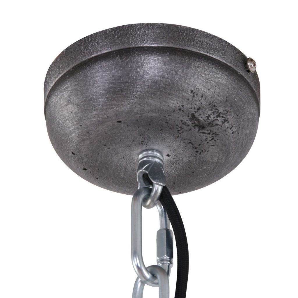 Industriële zwarte metalen glazen hanglamp Steinhauer Bikkel - Afbeelding 10