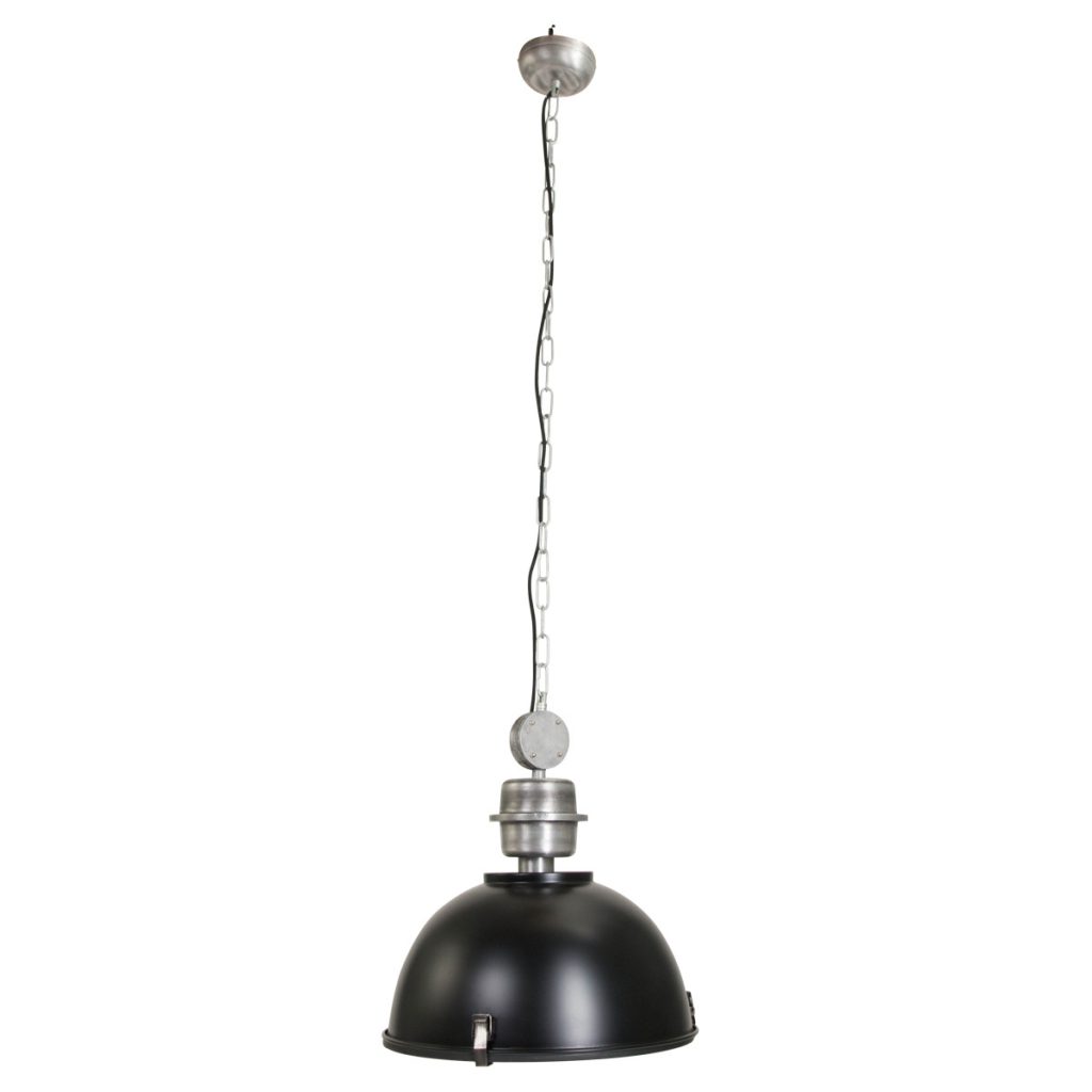 Koepelvormige ruw zwarte hanglamp metaal/glas Steinhauer Bikkel - Afbeelding 2