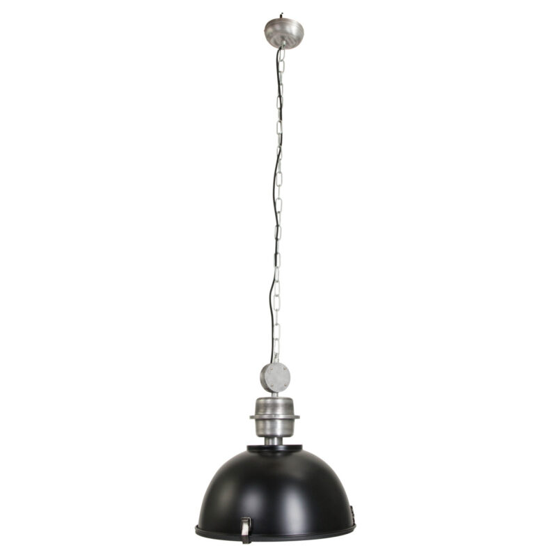 Koepelvormige ruw zwarte hanglamp metaal/glas Steinhauer Bikkel - Afbeelding 2