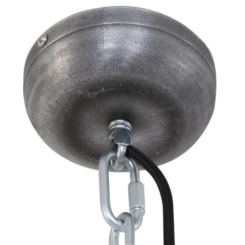 Koepelvormige ruw zwarte hanglamp metaal/glas Steinhauer Bikkel - Afbeelding 11