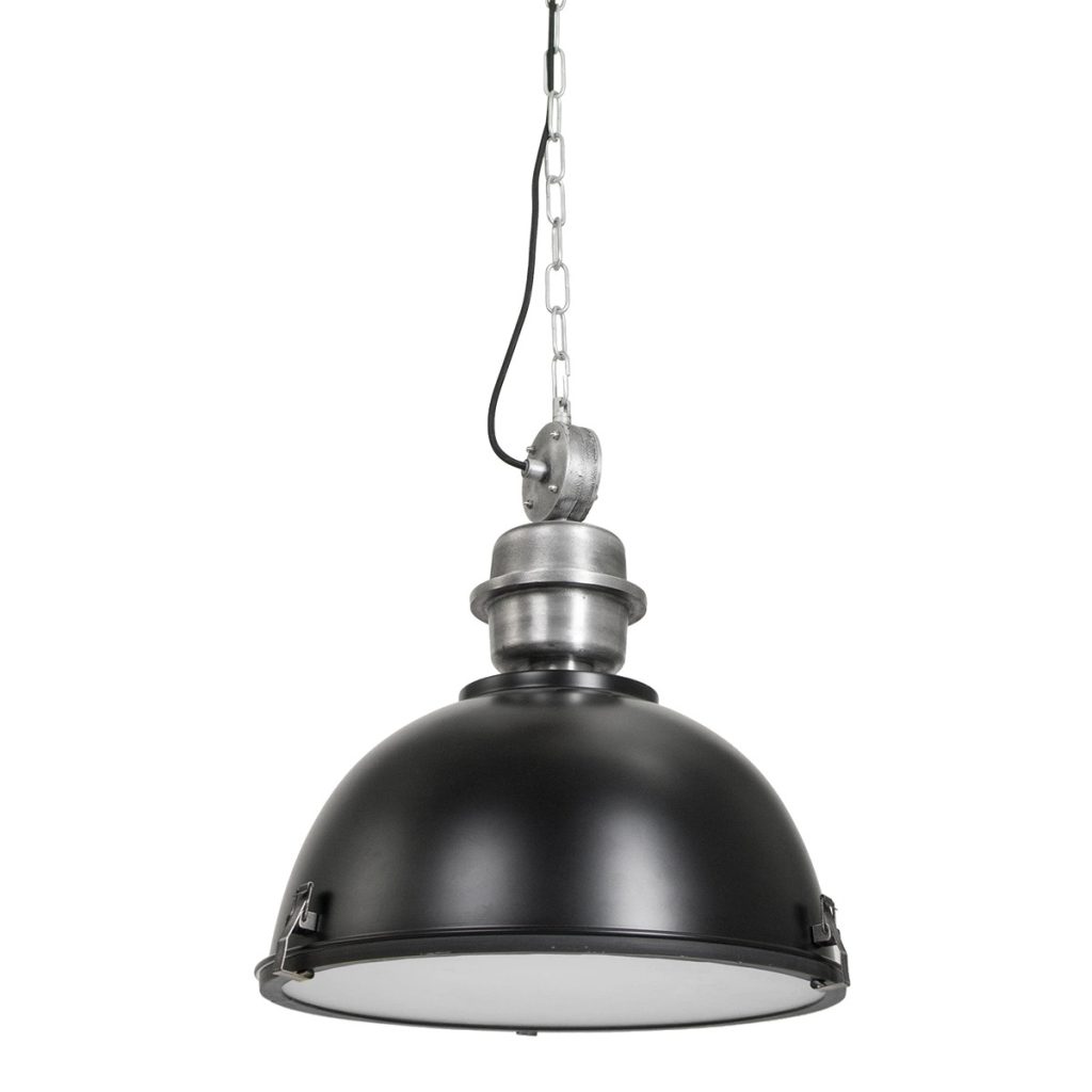 Koepelvormige ruw zwarte hanglamp metaal/glas Steinhauer Bikkel - Afbeelding 13
