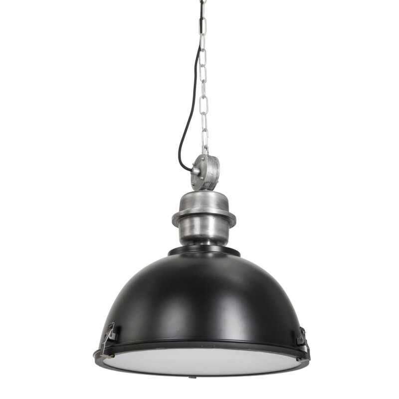 Koepelvormige ruw zwarte hanglamp metaal/glas Steinhauer Bikkel - Afbeelding 13