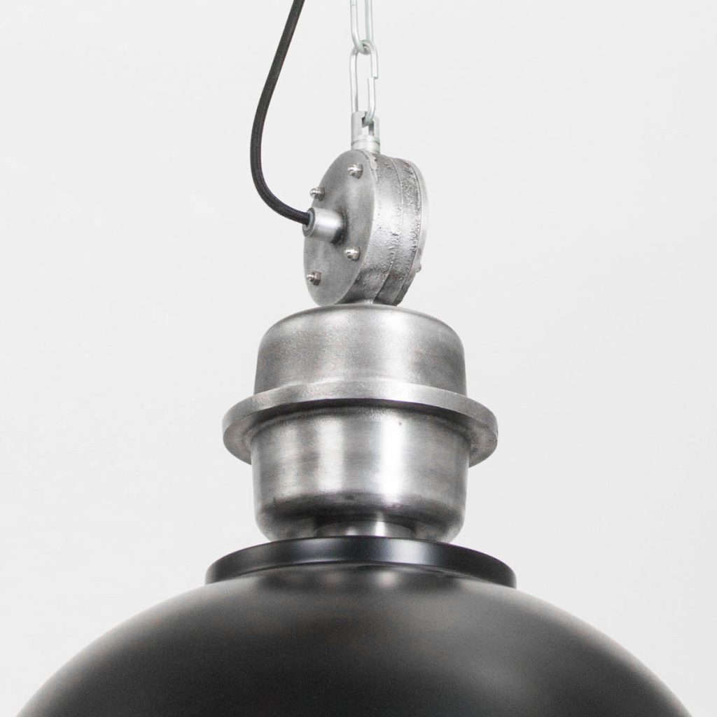 Koepelvormige ruw zwarte hanglamp metaal/glas Steinhauer Bikkel - Afbeelding 6