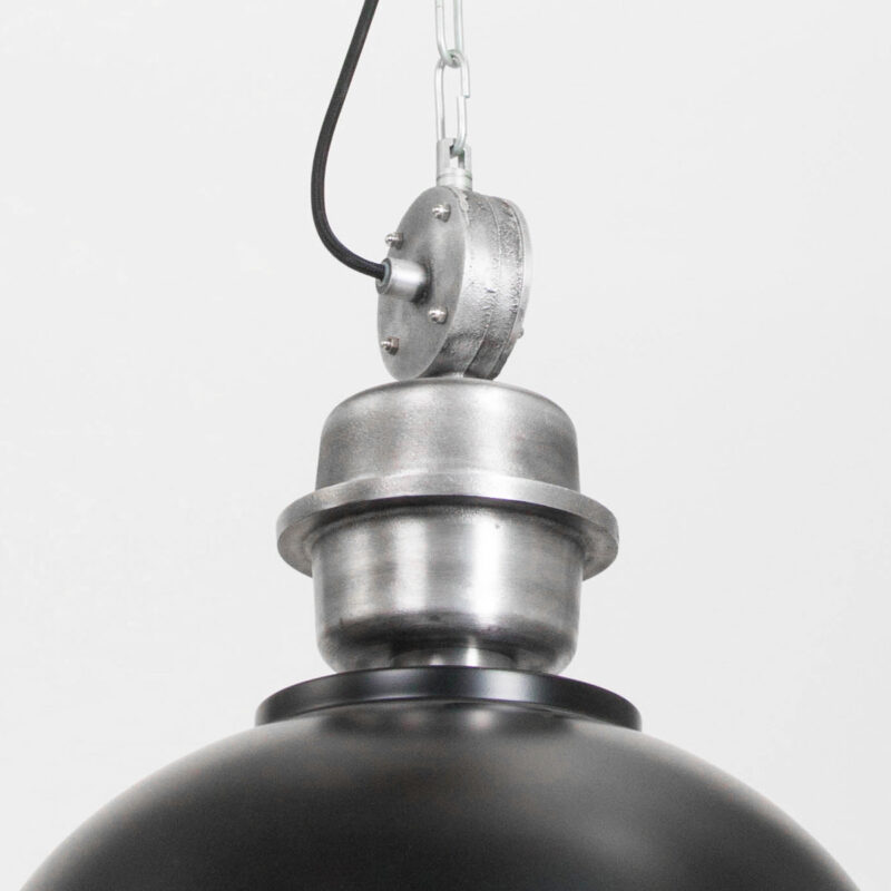 Koepelvormige ruw zwarte hanglamp metaal/glas Steinhauer Bikkel - Afbeelding 6
