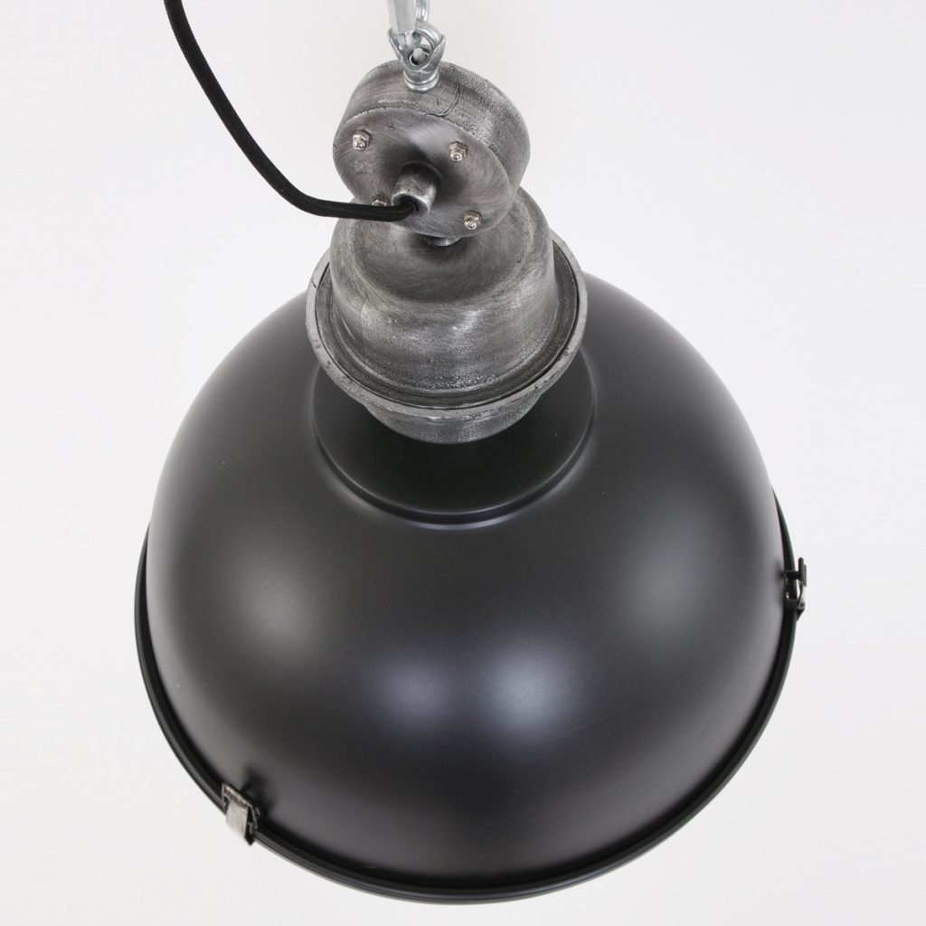 Koepelvormige ruw zwarte hanglamp metaal/glas Steinhauer Bikkel - Afbeelding 7