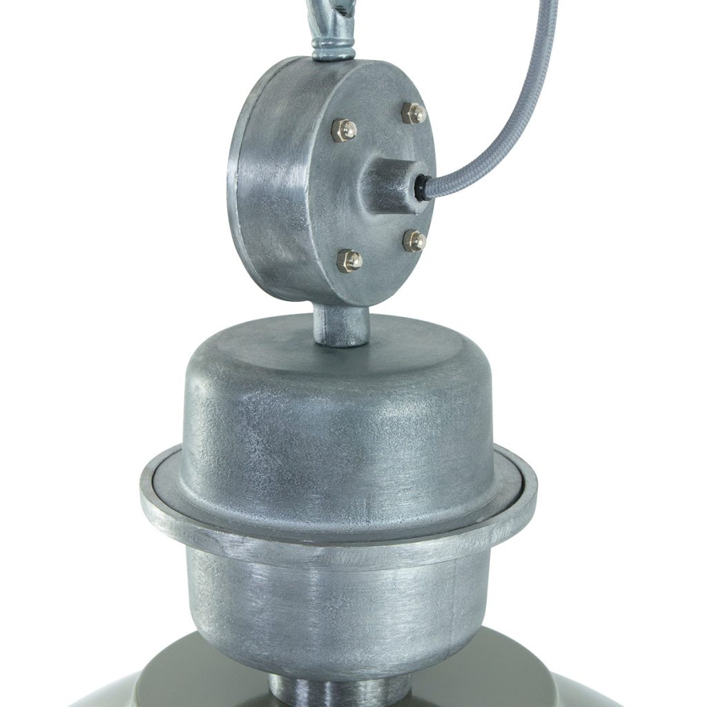 Industriële groene hanglamp metaal/glas koepelvorm Steinhauer Bikkel - Afbeelding 4