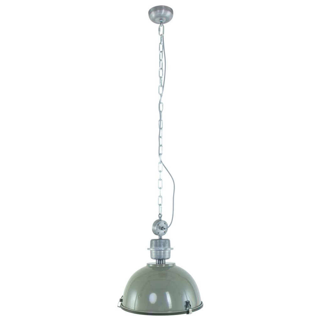 Industriële groene hanglamp metaal/glas koepelvorm Steinhauer Bikkel - Afbeelding 10